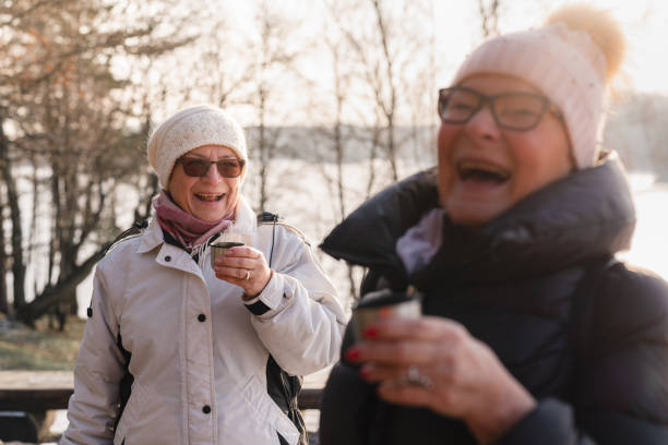 istock Active seniors exploring the Swedish winter landscapes 1125977507
