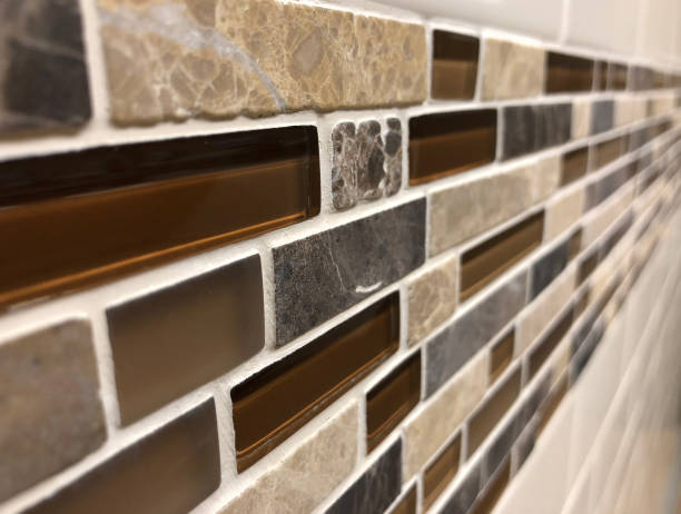 istock Tiled wall with glass tiles 1125980067