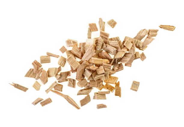 istock Pile of wood smoking chips isolated on white background, top view. 1125980291