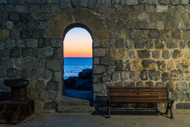 Old harbour in Cefalù during sunset. Sicily, southern Italy. Old harbour in Cefalù during sunset. Sicily, southern Italy. cefalu stock pictures, royalty-free photos & images