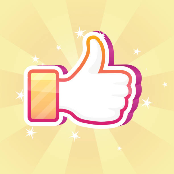 Colorful Sparkly Thumbs Up - ilustração de arte vetorial