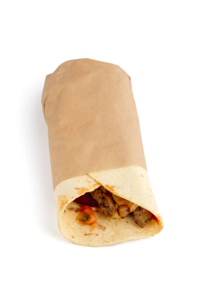 istock Shawarma on a white background. The Doner kebab close up on a white background. 1125984862