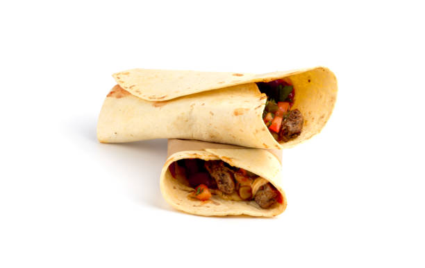 istock Shawarma on a white background. The Doner kebab close up on a white background. 1125984883
