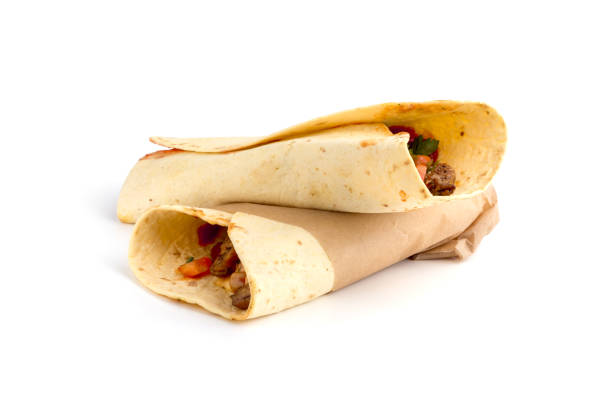 istock Shawarma on a white background. The Doner kebab close up on a white background. 1125984885