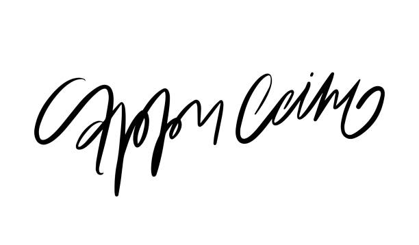 istock Cappiccino lettering. Vector illustration of handwritten lettering. Vector elements for coffee shop, market, cafe design, restaurant menu and recipes. 1125994216