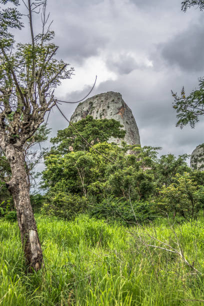 istock View at the mountains Pungo Andongo, Pedras Negras (black stones), huge geologic rock elements 1125996374