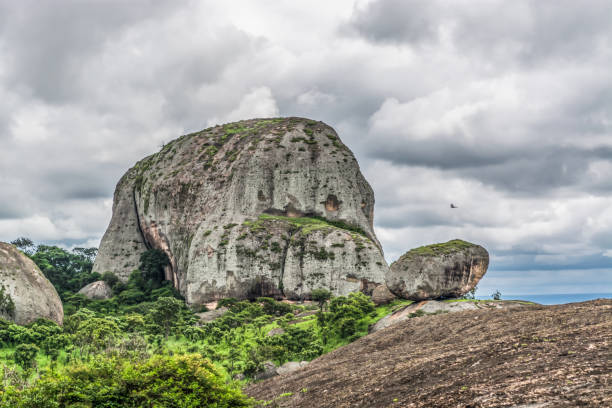 istock View at the mountains Pungo Andongo, Pedras Negras (black stones), huge geologic rock elements 1125997926