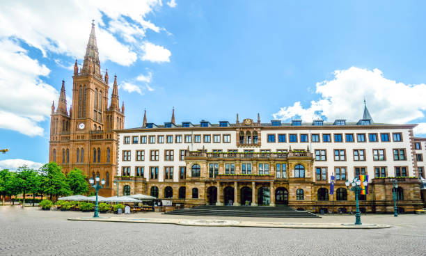 Historic Town Hall in Wiesbaden in summer 2018 Germany
