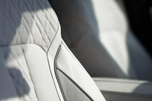 Leather armchair of a luxury car
