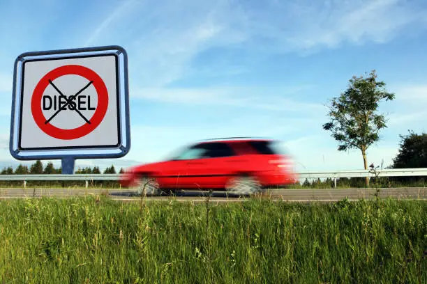 Diesel driving ban on German roads. Driving ban for diesel cars in Germany