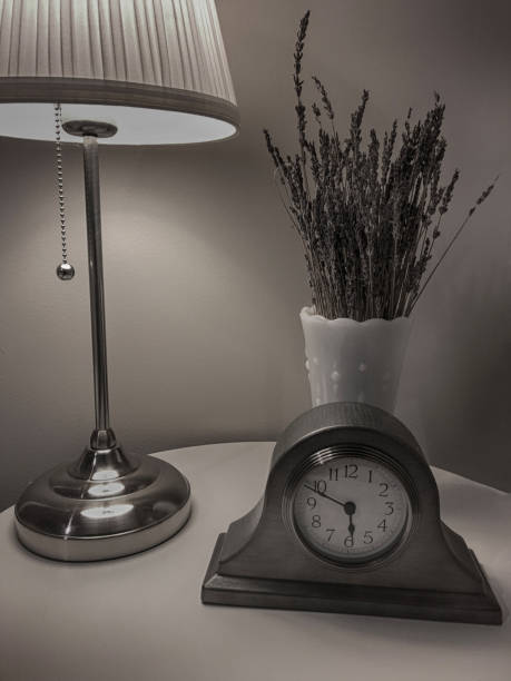 istock Black and white image nightstand  Leaving the light on 1126007878