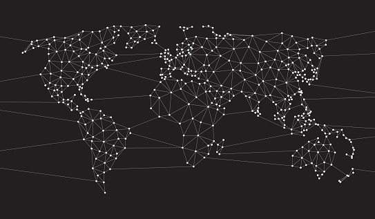 istock Geometric Network World Map Polygon Graphic Background 1126008881