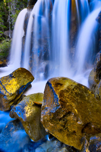 jasper national park in alberta canada - tangle falls imagens e fotografias de stock