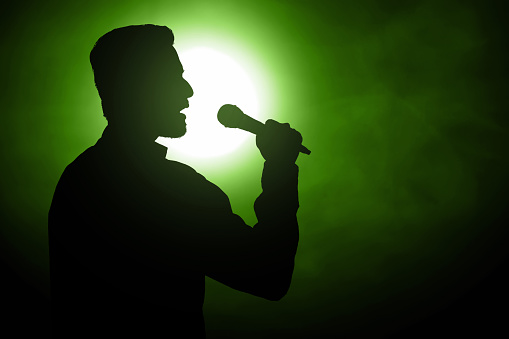 Singer singing silhouette