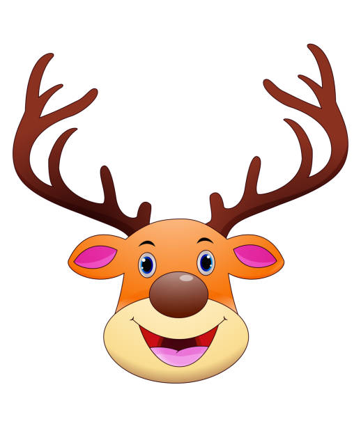 олень голову мультфильм талисман - moose animal head hunting humor stock illustrations