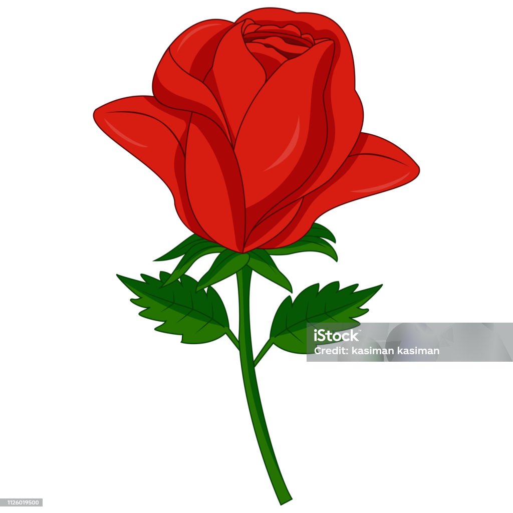 Red Rose Cartoon Stock Illustration - Download Image Now - Abstract, Art,  Beauty - iStock