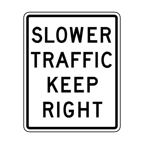 Vector illustration of Vector slower traffic keep right icon