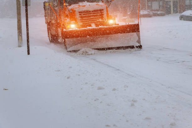 istock Snow clearing. Tractor clears the way after heavy snowfall. 1126022992