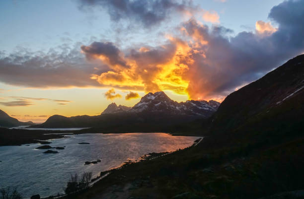 istock sunset moment with mountain range in Lofoten Islands Norway 1126023397