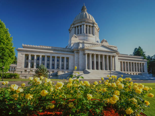 ワシントン州議会議事堂と庭園、オリンピア - washington state capitol building ストックフォトと画像