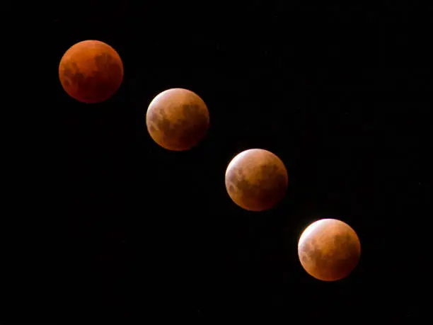 Captured in Melbourne composed of several photos depicting the lunar eclipse