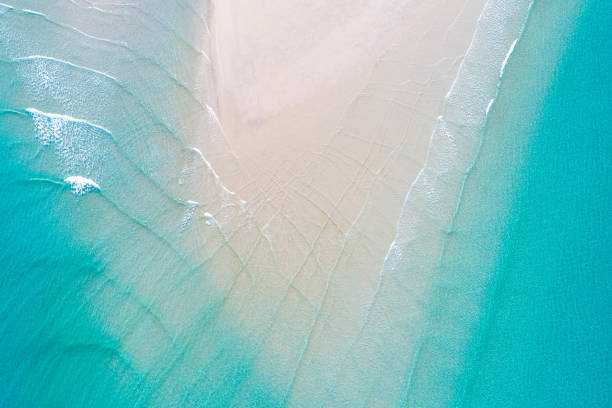 istock Aerial view Idyllic white sand sea beach turquoise water 1126028010