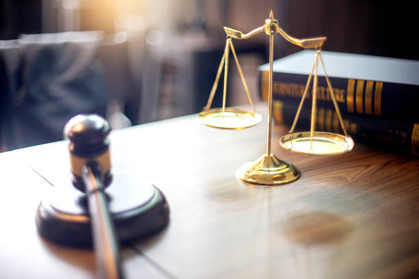 istock Judge lawyer gavel work in office 1126032288