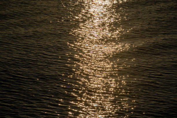 istock Sunset reflection sparkles on tiny ripples of sea water wave 1126038225