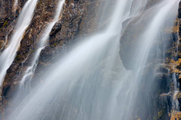 jasper national park in alberta canada - tangle falls imagens e fotografias de stock