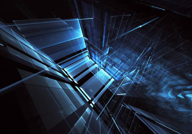 istock Abstract 3D fractal background, texture. Virtual Neon City 1126038694