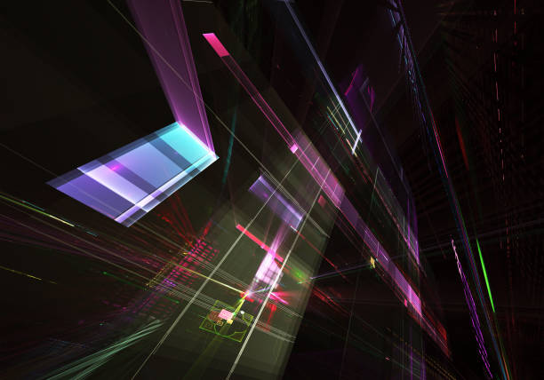 istock Abstract 3D fractal background, texture. 3D rendering, Virtual Neon City 1126039302