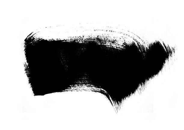 istock Black color graphic patches graphic brush strokes design effect element for background 1126040439