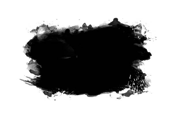 istock Black color graphic patches graphic brush strokes design effect element for background 1126040596