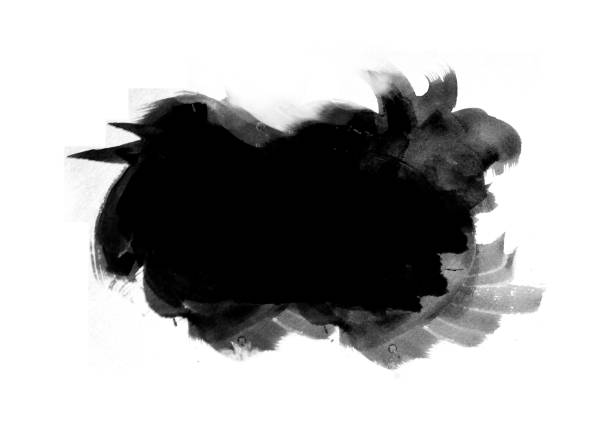 istock Black color graphic patches graphic brush strokes design effect element for background 1126041110