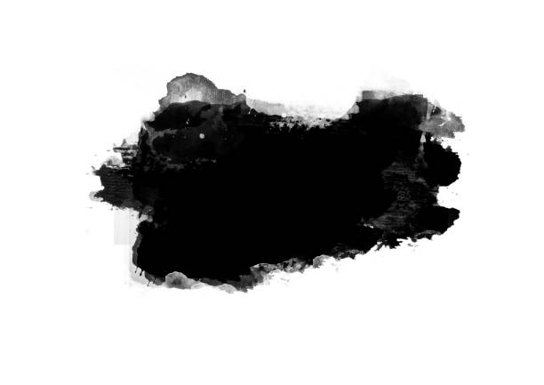 istock Black color graphic patches graphic brush strokes design effect element for background 1126041113