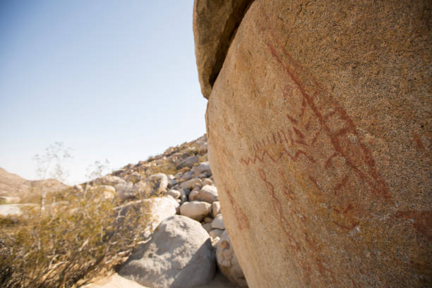 Anza-Borrego View of Native American Pictographs in Anza Borrego State Park. anza borrego desert state park stock pictures, royalty-free photos & images