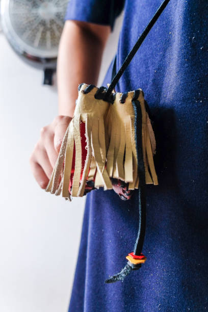 istock Leather coin pouch handmade bag 1126049826