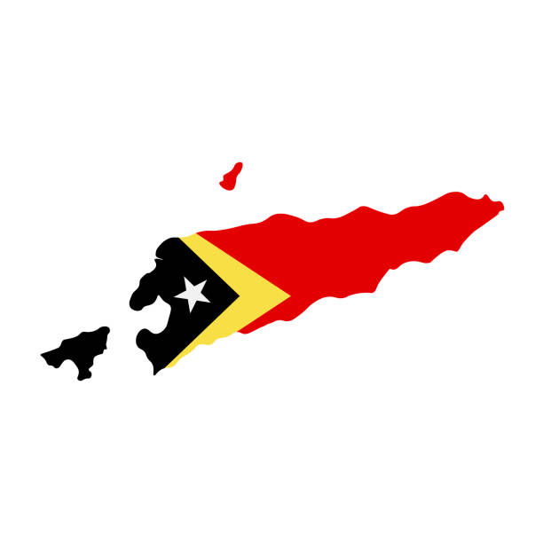 Map of Timor-Leste with flag inside. Timor-Leste map vector illustration Map of Timor-Leste with flag inside. Timor-Leste map vector illustration leste stock illustrations