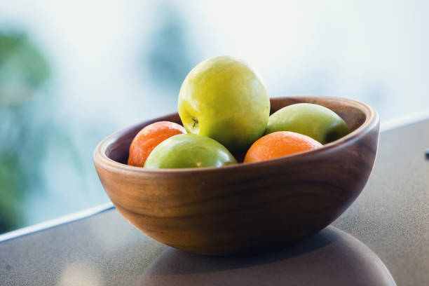 Bowl Of Citrus Fruit And Apples