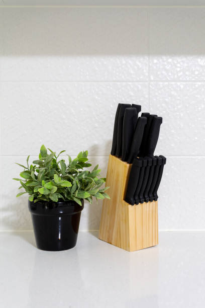 istock Knife Block and Mint Plant - Kitchen Detail - Home Decor 1126052489