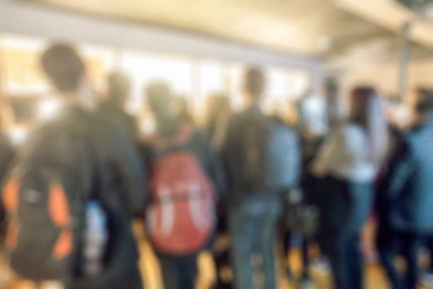 istock Blurred scene tourists crowd standing 1126052660