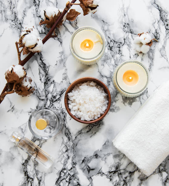 istock Spa products with cotton flowers 1126053336