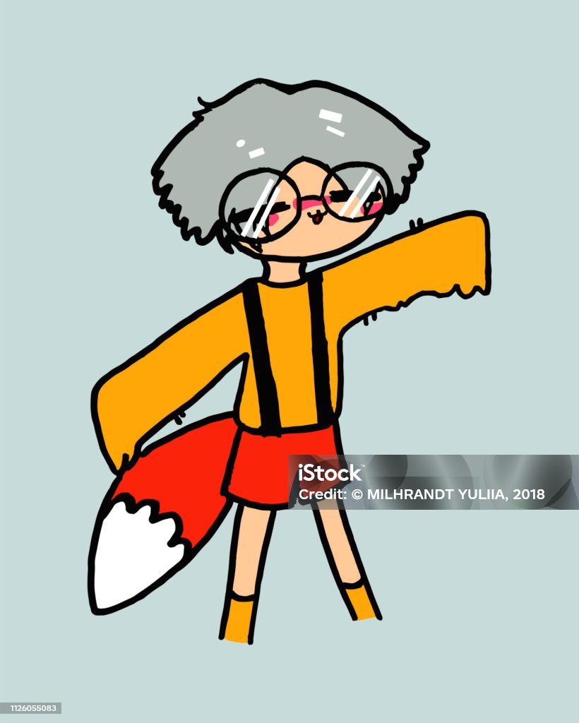 boy. manga style color vector illustration Art stock vector