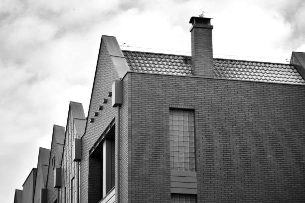 istock Facade of a modern apartment building. Black and white. 1126056013