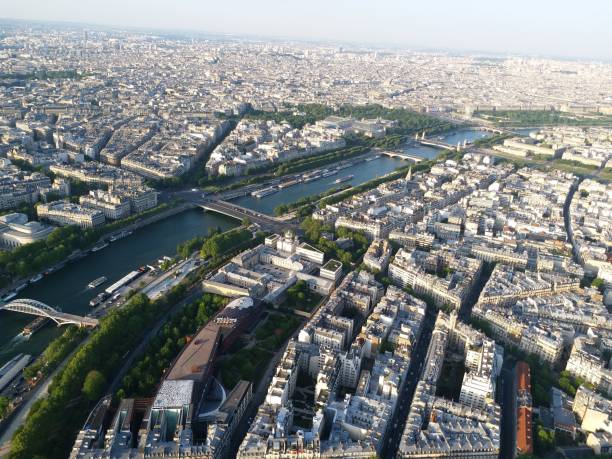 istock Bird's eye view of Paris city 1126056032