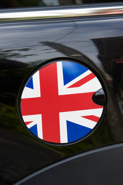 istock Auto refuel tank cap with Great Britain flag (2) 1126056397
