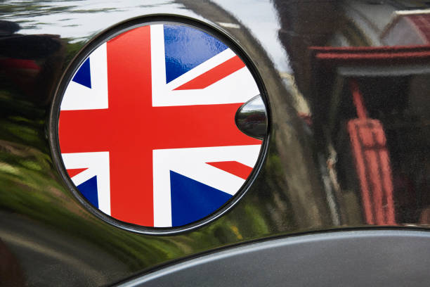 istock Auto refuel tank cap with Great Britain flag (3) 1126056964