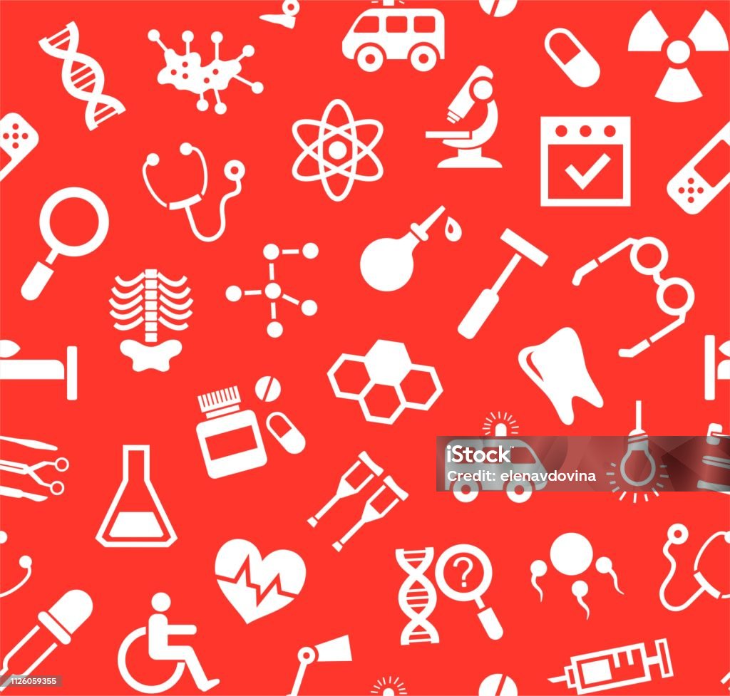 Medical Background Vector Red Medicine Red Background Flat Seamless Vector Stock Illustration ...