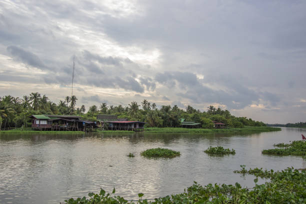 istock Overcast sky during sunset along Tha Chin river(Maenam Tha Chin),Nakhon Pathom,Thailand 1126065044