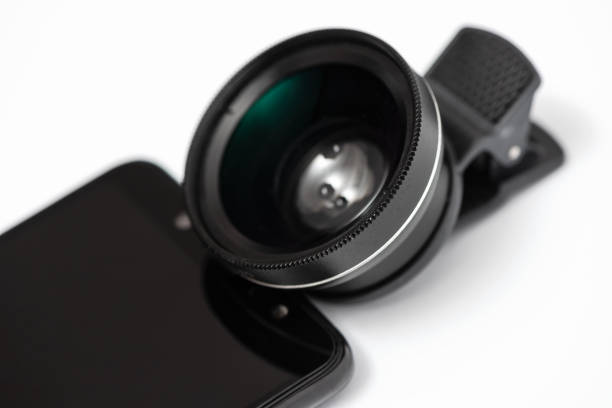 Macro lens before attaching to a smartphone.